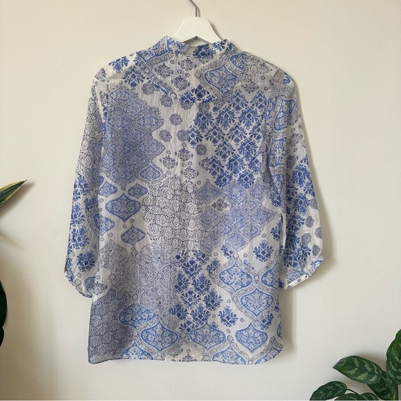Massimo Dutti Silk Blouse in Blue Size 36 - Picture 2 of 5